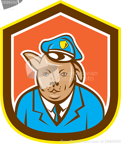 Image of Police Dog Canine Shield Cartoon
