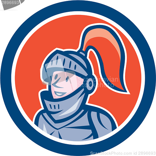 Image of Knight Head Armor Circle Cartoon