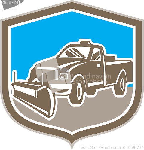 Image of Snow Plow Truck Shield Retro