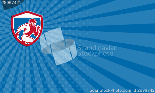 Image of Business card American Football Player Running Shield Retro
