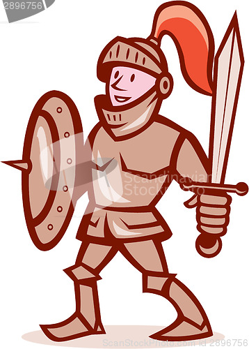 Image of Knight Shield Sword Cartoon