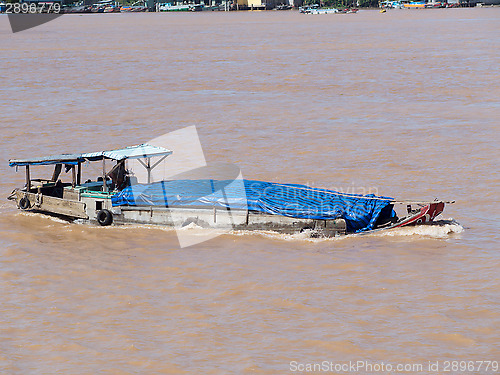 Image of Cargo vessel on Mekong River