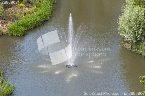 Image of Large pond with fountain