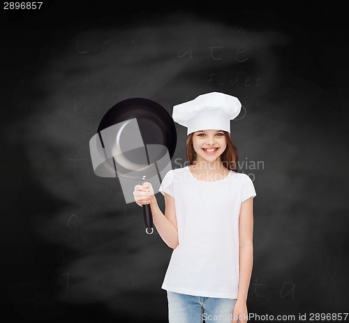 Image of smiling little girl in white blank t-shirt