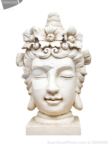 Image of buddha face sculpture
