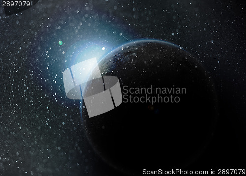 Image of Fantasy deep space nebula with planet and stars