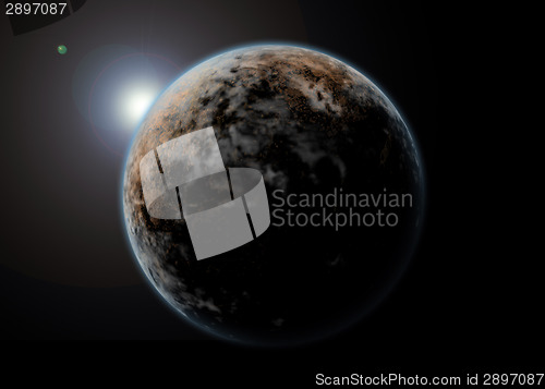 Image of Planet landscape in space