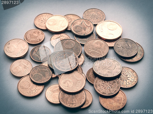 Image of Retro look Euro coins