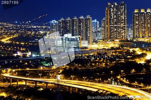 Image of Urban downtown at sunset moment, Hong Kong