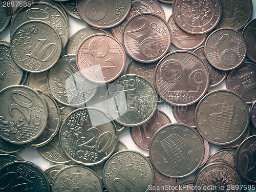 Image of Retro look Euro coins