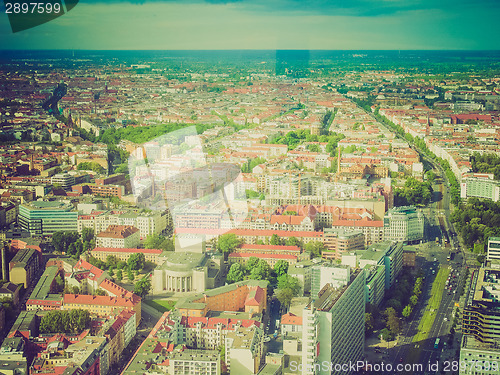 Image of Retro look Berlin aerial view