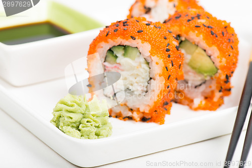 Image of Maki sushi rolls on the plate