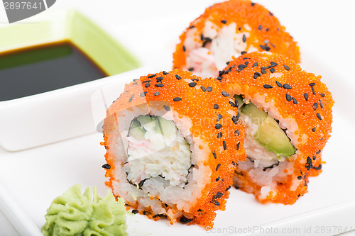 Image of Sushi rolls with crab meat