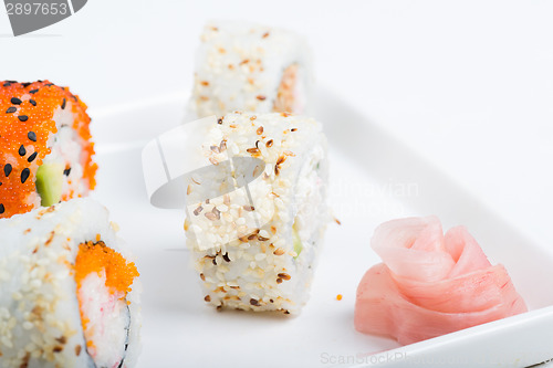 Image of Sushi set on the plate