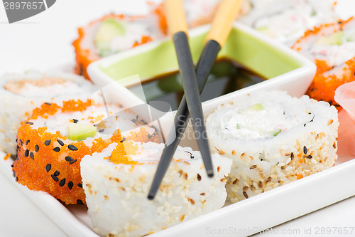 Image of Sushi set in the plate