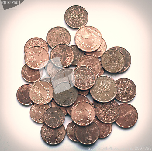 Image of Retro look Euro coins
