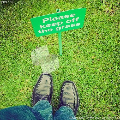 Image of Retro look Keep off the grass