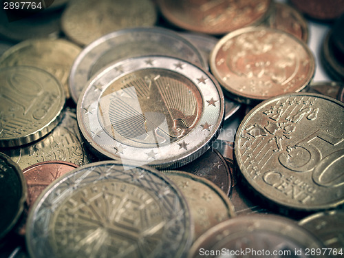 Image of Retro look Euro coins