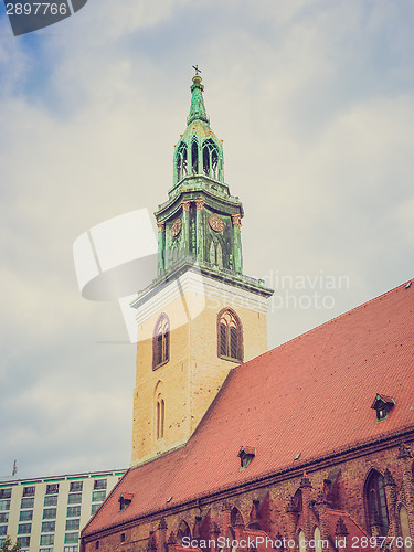 Image of Retro look Marienkirche in Berlin
