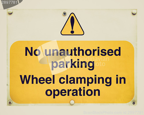 Image of Retro look Parking sign