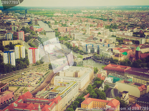 Image of Retro look Berlin aerial view