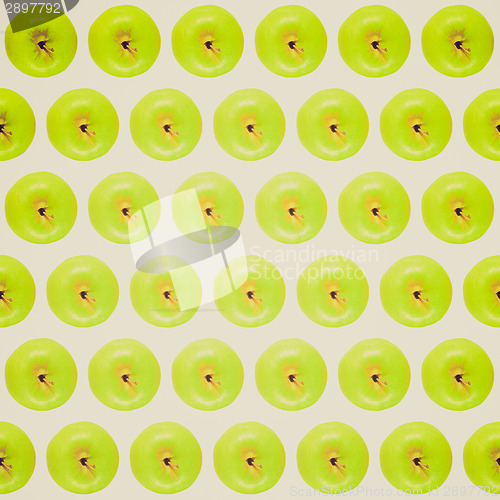 Image of Retro look Granny Smith apple background