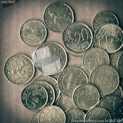 Image of Retro look Euro coins
