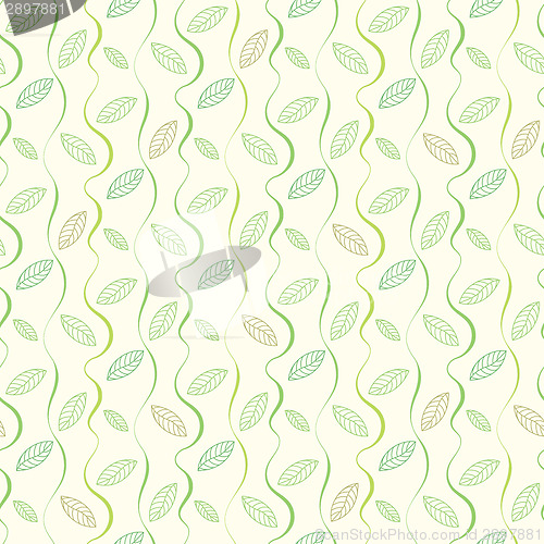 Image of seamless floral pattern. Stripes and leaves on a light backgroun