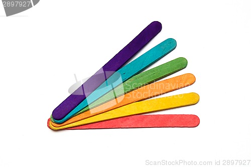 Image of rainbow craft sticks fanned