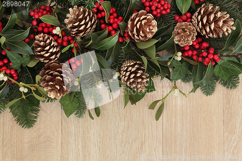 Image of Holly and Pine Cone Border