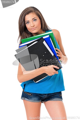 Image of Girl with folders