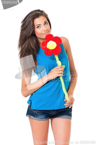 Image of Girl with big flower