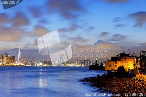 Image of Hong Kong fishing valley at sunset