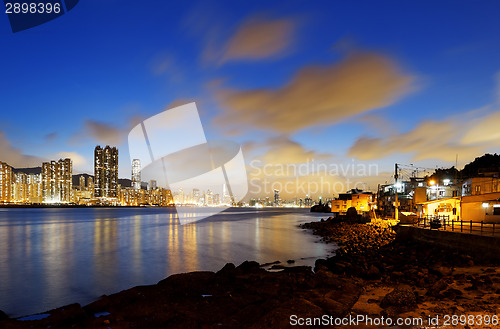 Image of Hong Kong fishing valley at sunset