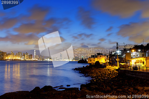 Image of Hong Kong fishing valley at sunset