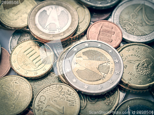 Image of Retro look Euro coins