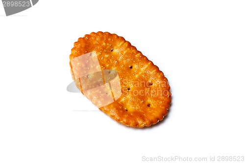 Image of oval cracker over white