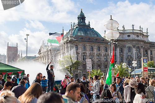 Image of Demonstration supporting of Palestine in the center of Europe
