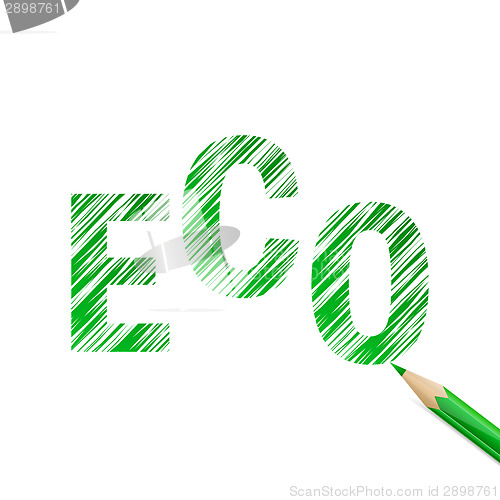 Image of Eco text drawn with green pencil