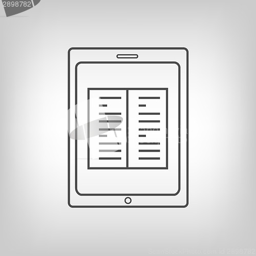 Image of Tablet PC with book image