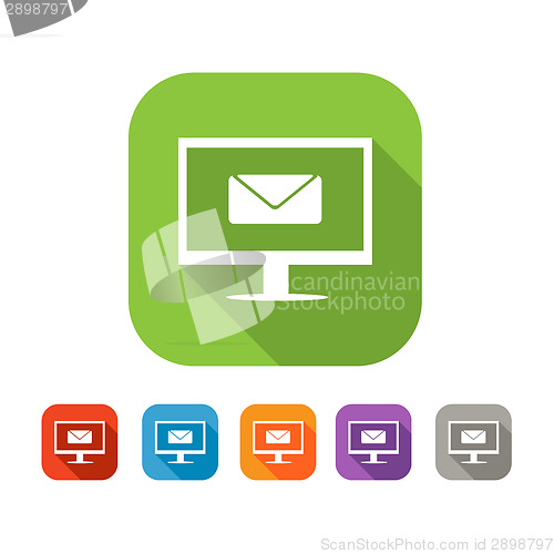 Image of Color set of flat mail icon