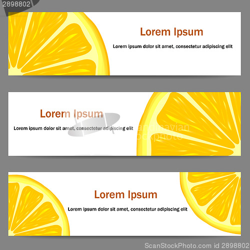 Image of Set of banners with oranges