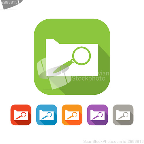 Image of Color set of flat document search icon
