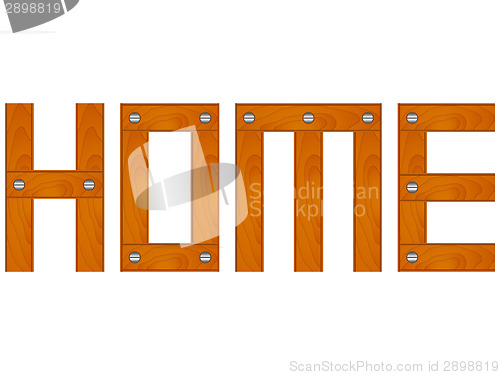 Image of Wooden home word