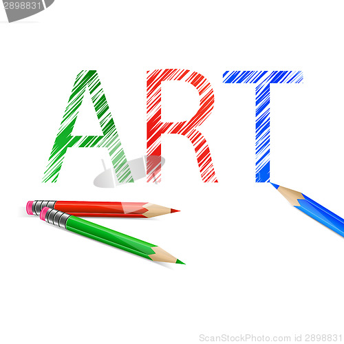Image of Art word drawn with pencils
