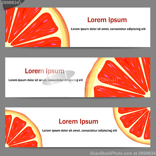 Image of Set of banners with oranges