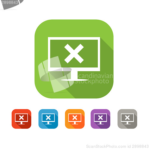 Image of Color set of flat error icon