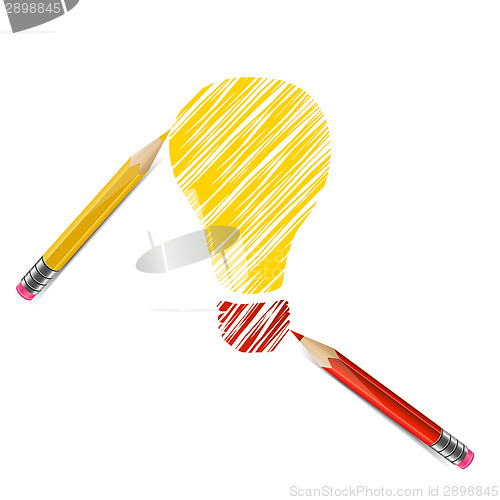 Image of Bulb drawn with color pencils