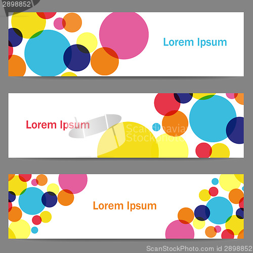 Image of Set of banners with colorful circles