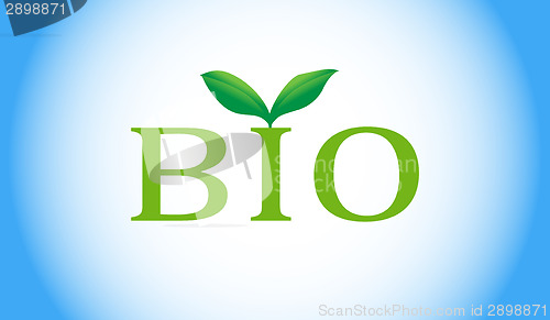 Image of Bio word with green plant